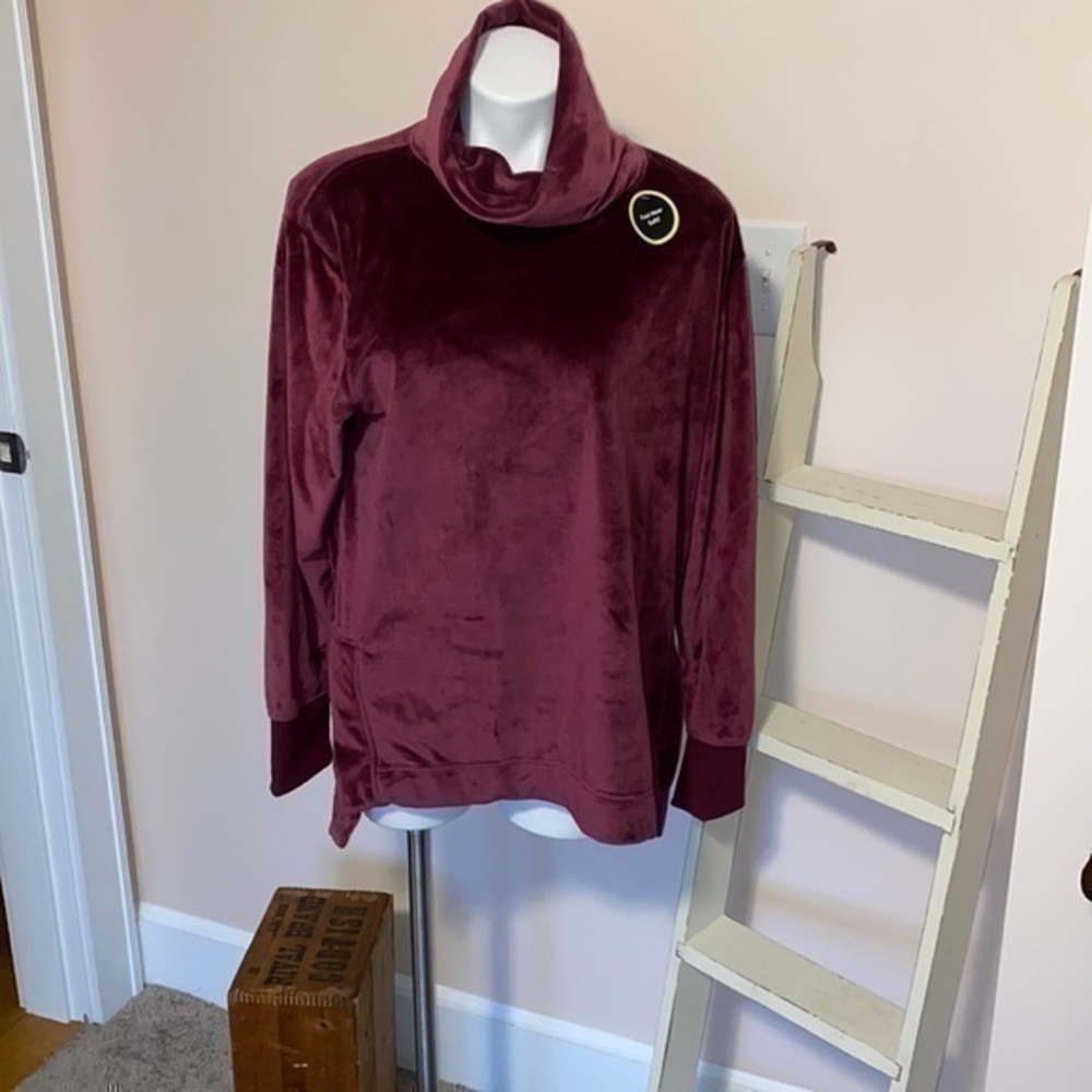 Cozy Velour Cowl Neck